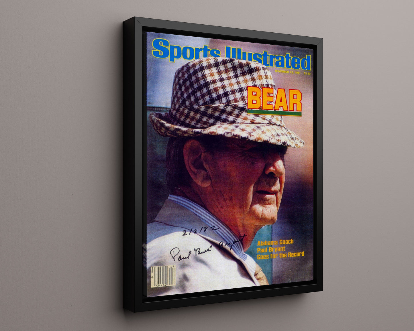 Alabama Autograph SI Print - Bear Bryant & Gary Rutledge - Bama No 1