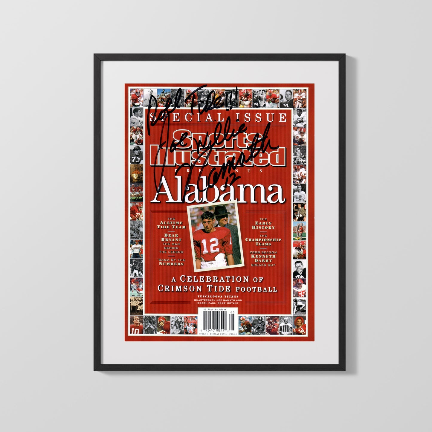 Alabama Autograph SI Print - Joe Namath - Crimson Tide Legend