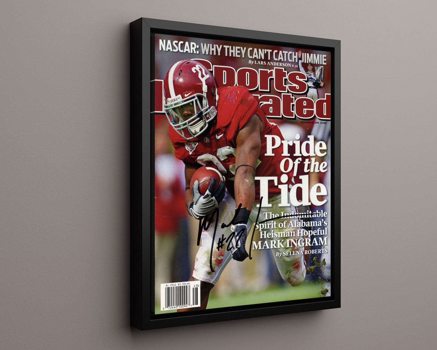 Alabama Autograph SI Print - Mark Ingram Dynasty - Heisman Power College FSPrints Floating Canvas 16x20