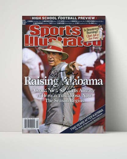 Alabama Autograph SI Print - Nick Saban - Raising Alabama College FSPrints Poster 16x20
