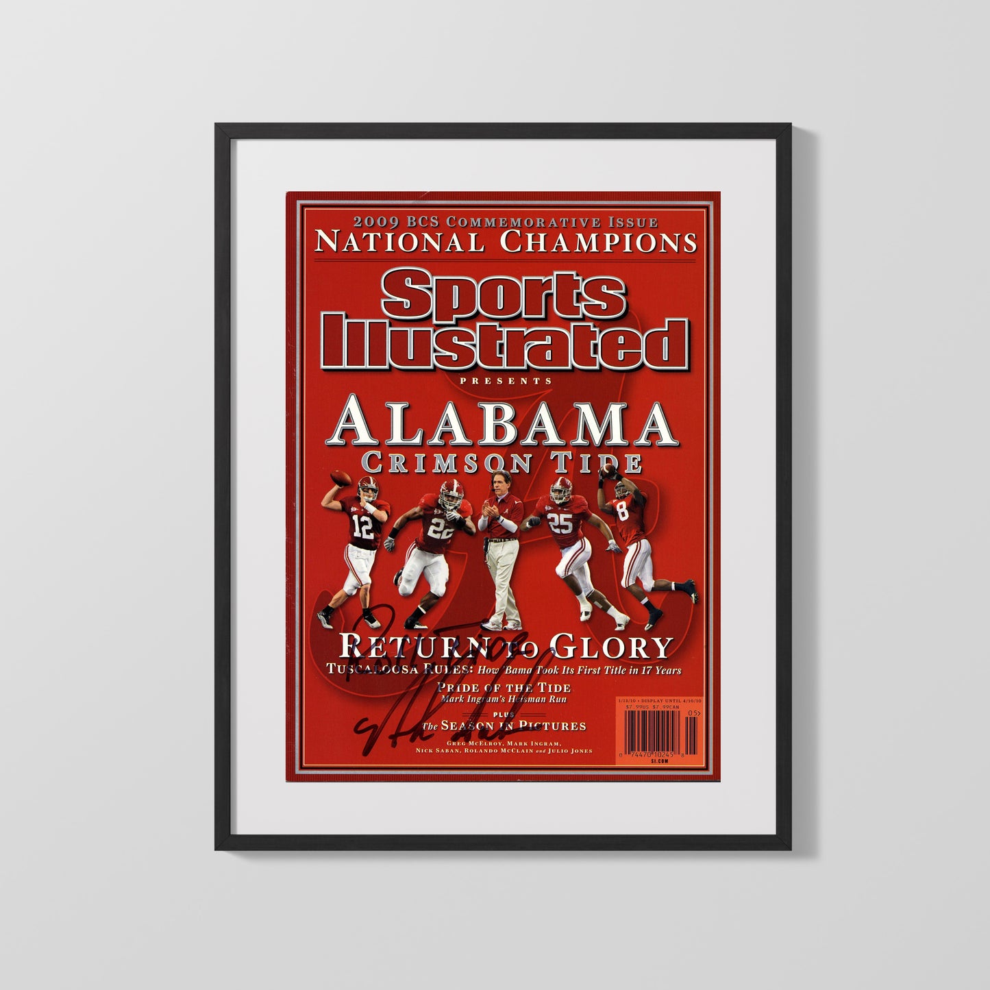 Alabama Autograph SI Print - Nick Saban - Return to Glory 2009