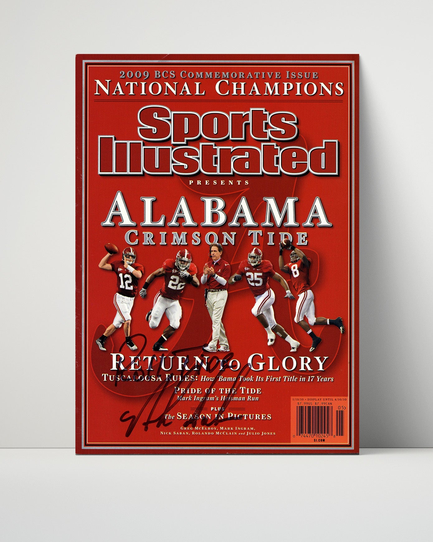 Alabama Autograph SI Print - Nick Saban - Return to Glory 2009