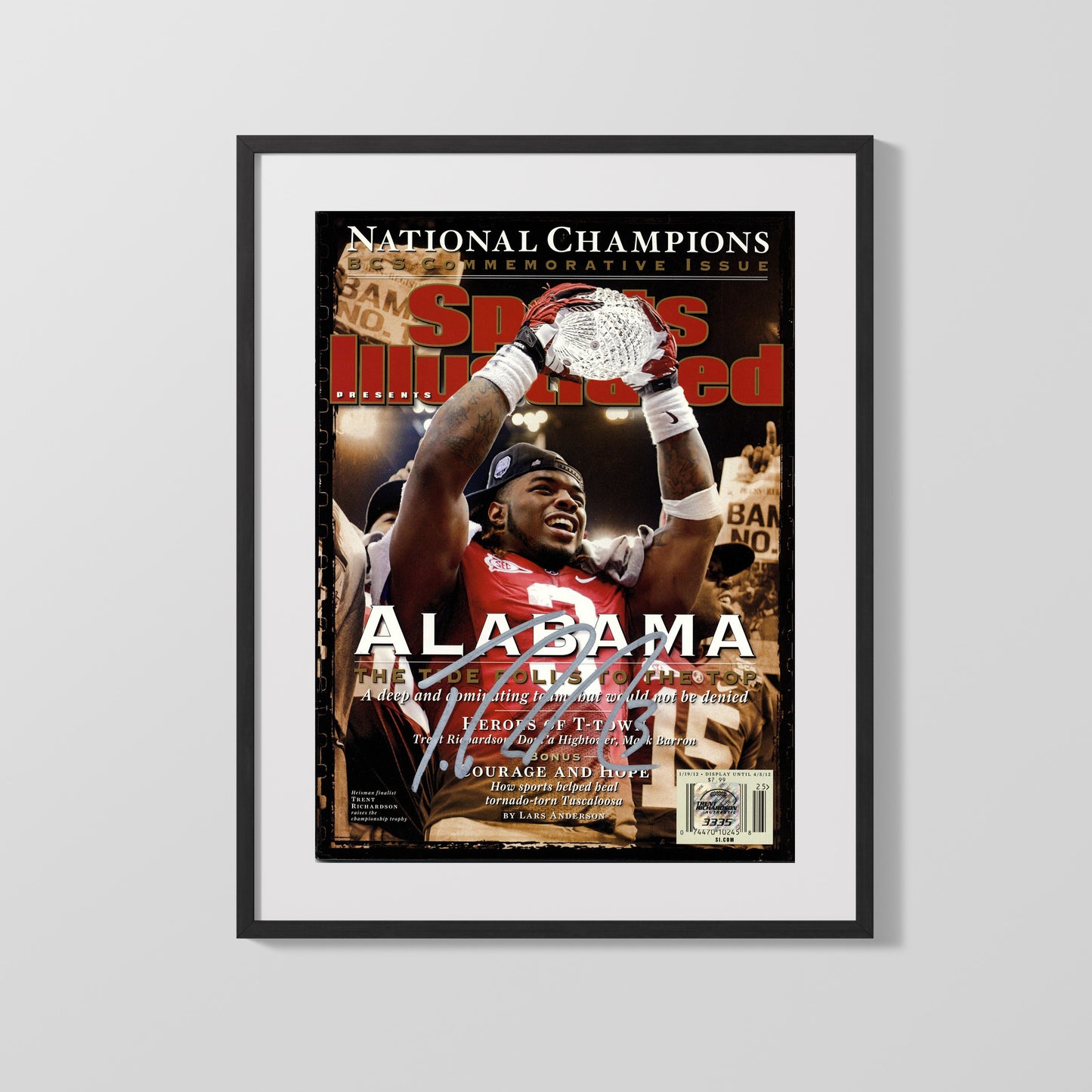 Alabama Autograph SI Print - Trent Richardson - Tide Rolls to the Top
