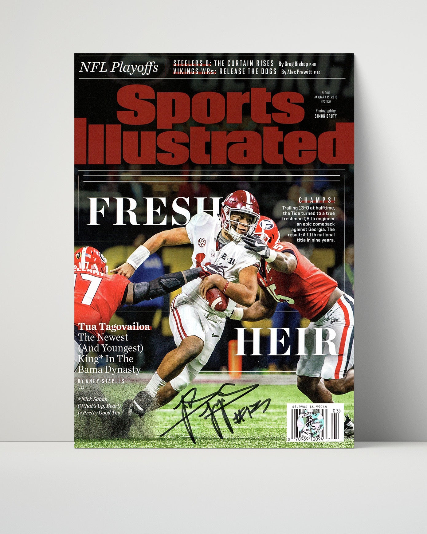 Alabama Autograph SI Print - Tua Tagovailoa - Roll Tide Legacy