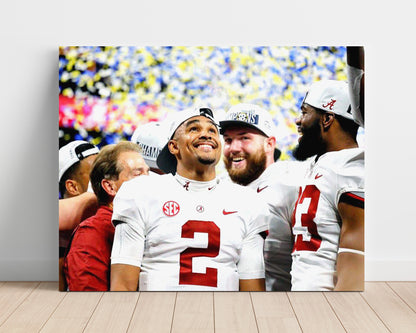 Alabama Print - Alabama - Jalen Hurts - All Smiles Looking Up -  - Crimson Glory