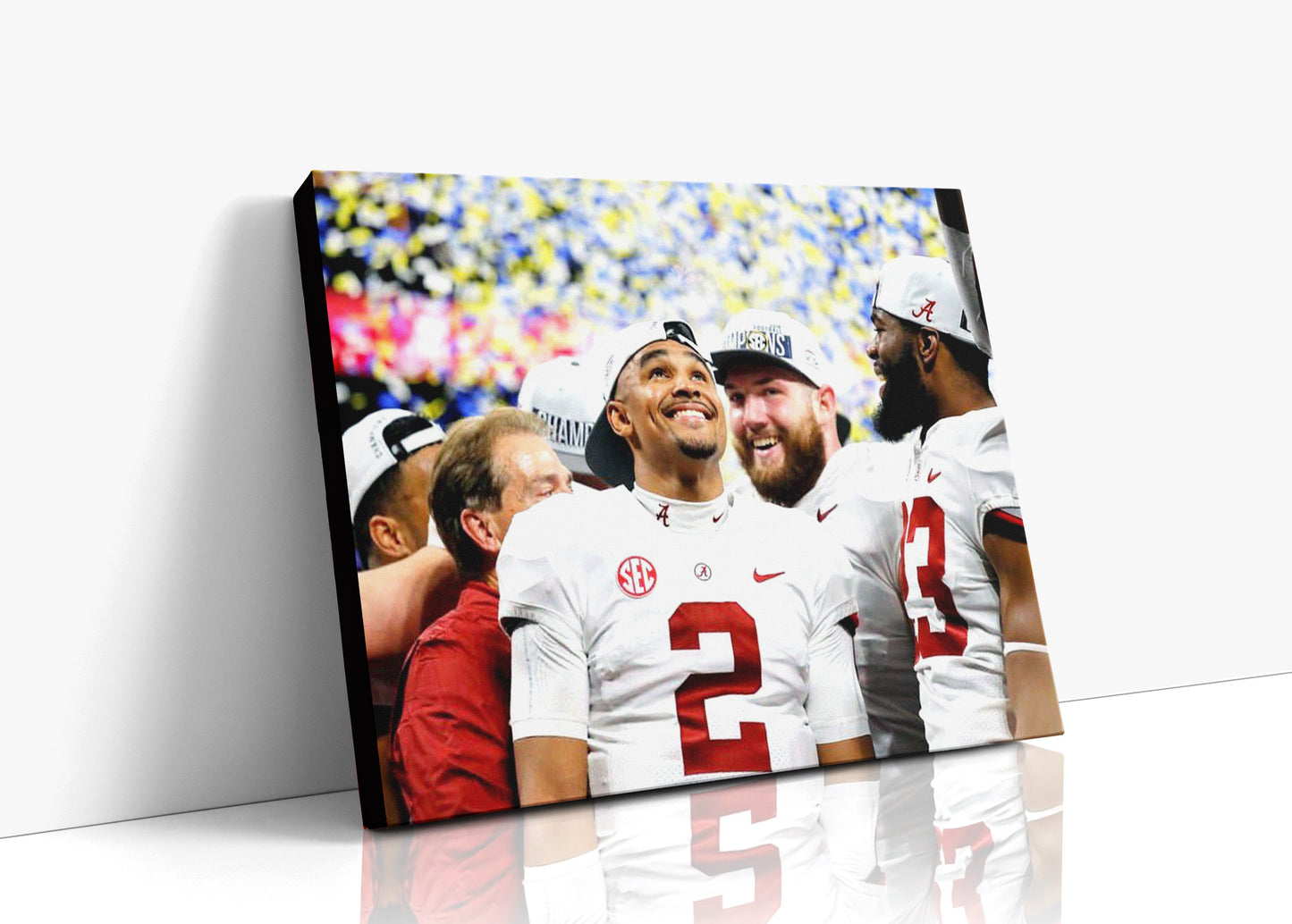 Alabama Canvas - Alabama - Jalen Hurts - All Smiles Looking Up - Landscape - Crimson Glory