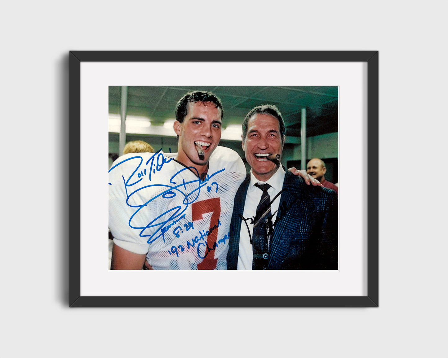 Alabama Print - Alabama - Jay Barker & Gene Stallings - Cigar Celebration - Crimson Glory College FSPrints Gallery Frame 16x20