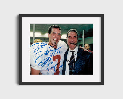 Alabama Print - Alabama - Jay Barker & Gene Stallings - Cigar Celebration - Crimson Glory College FSPrints Gallery Frame 16x20