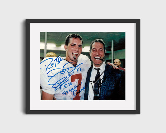Alabama Print - Alabama - Jay Barker & Gene Stallings - Cigar Celebration - Crimson Glory College FSPrints Gallery Frame 16x20
