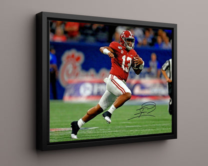 Alabama Print - Alabama - Tua Tagolvailoa - On The Run - - Crimson Glory College FSPrints Floating Canvas 16x20