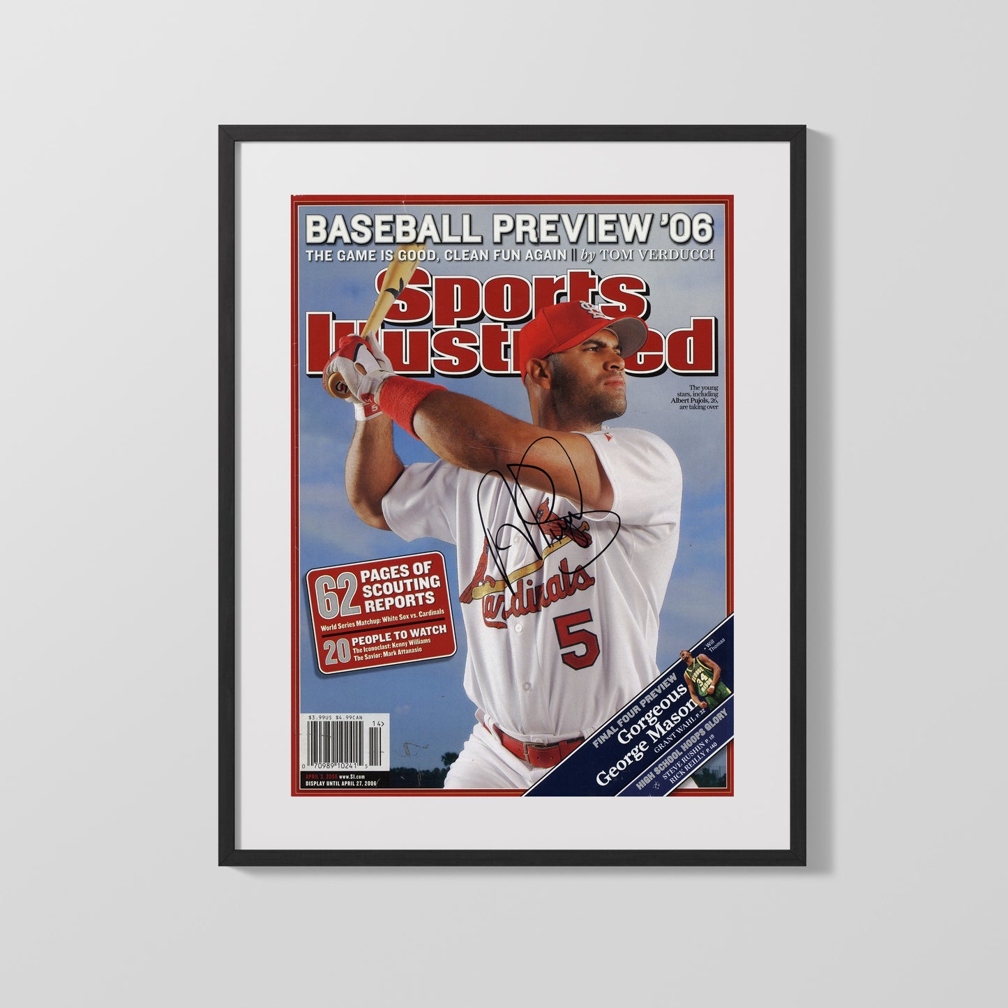 Albert Pujols Autograph SI Print - Baseball Preview 2006 - Cardinals Star