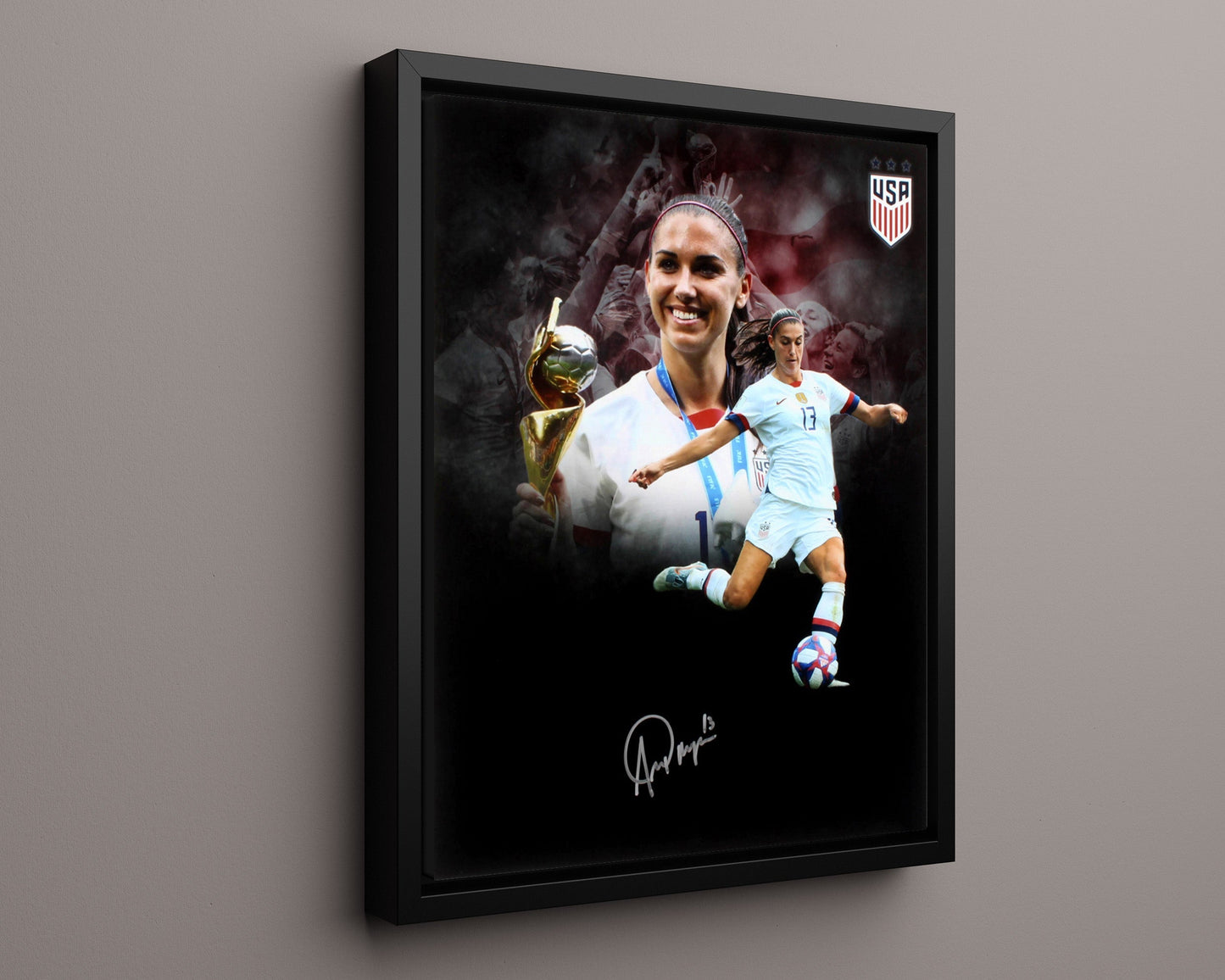 Alex Morgan Autograph Print - Team USA - Trophy Moment