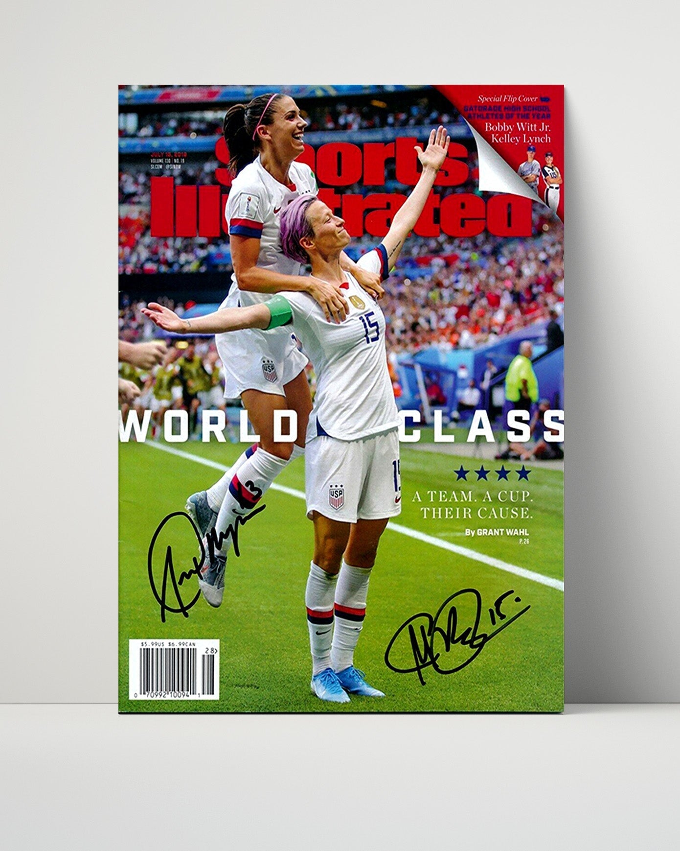 Alex Morgan and Megan Rapinoe Autograph Print - Team USA - World Champions SI Cover