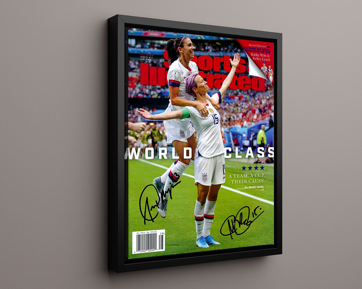 Alex Morgan and Megan Rapinoe Autograph Print - Team USA - World Champions SI Cover