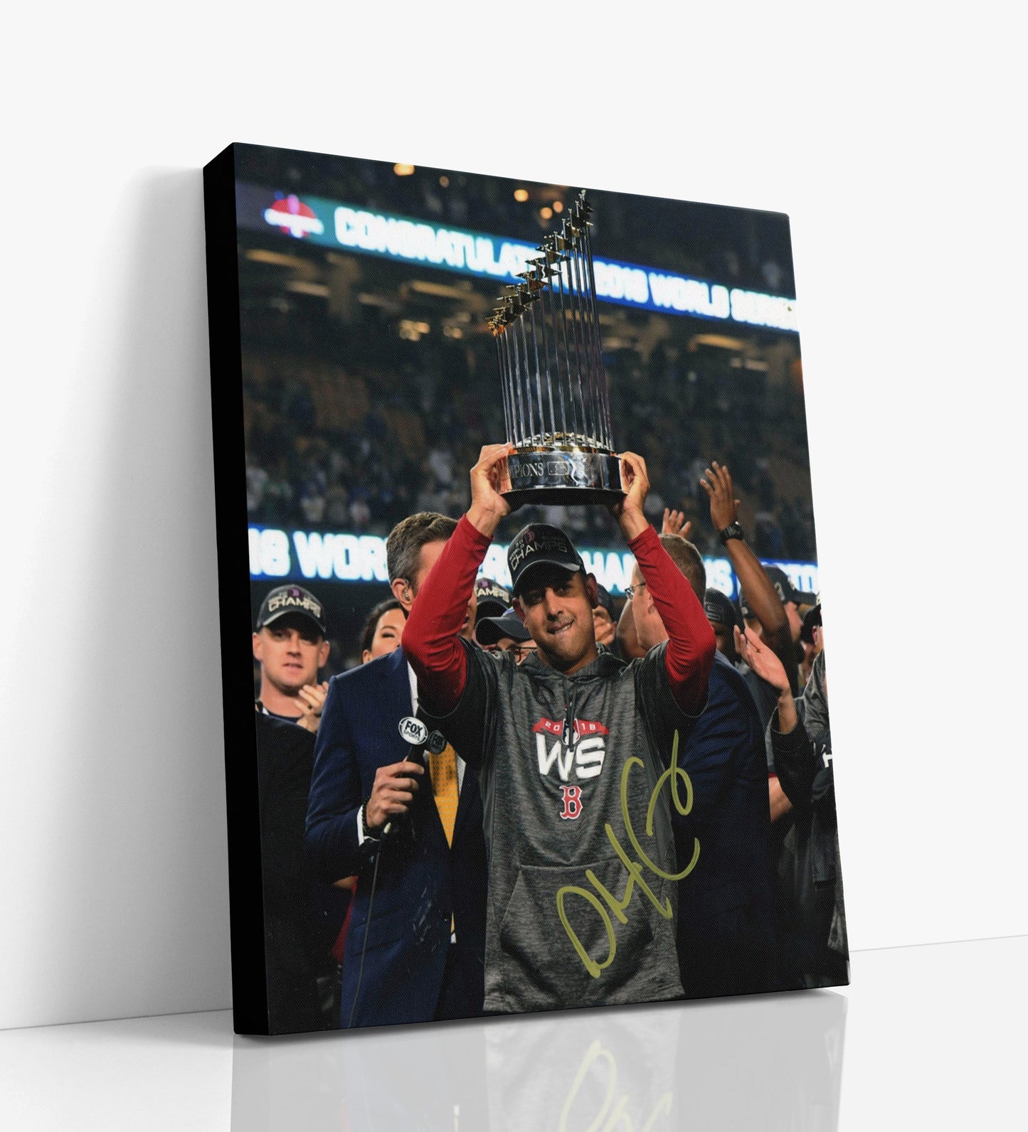 Alex Cora Autograph Print - Trophy Time - Skipper Spoils