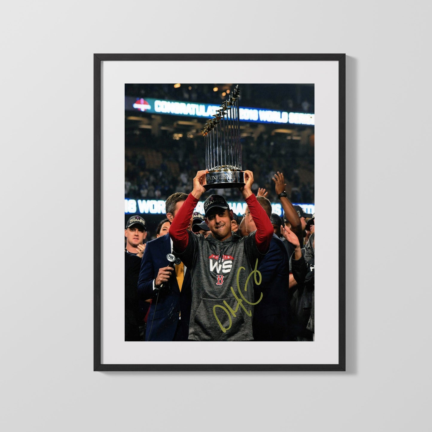 Alex Cora Autograph Print - Trophy Time - Skipper Spoils