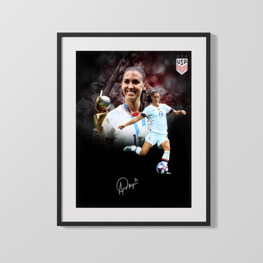 Alex Morgan Autograph Print - Team USA - Trophy Moment