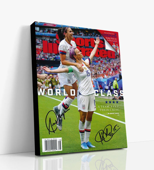 Alex Morgan and Megan Rapinoe Autograph Canvas -Team USA - World Champions SI Cover