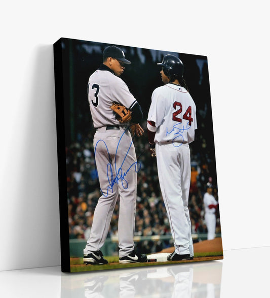 Alex Rodriguez Autograph Print - Rivals at First - Yanks-Sox Aside