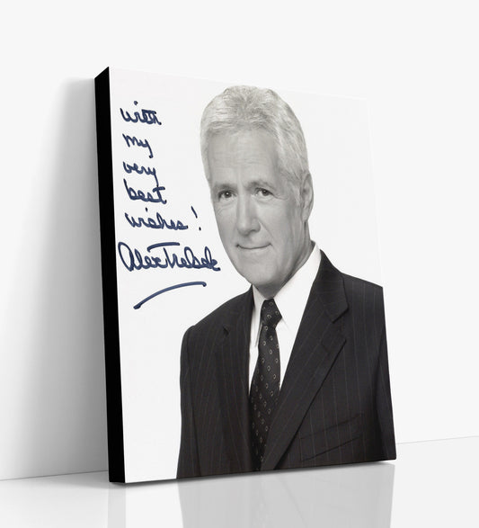 Alex Trebek - Jeopardy Host - Autograph Canvas