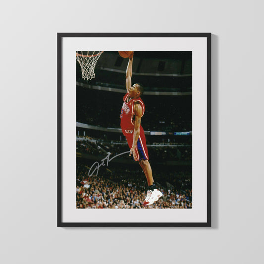 Allen Iverson Autograph Print - 76ers Dunk - Answer in the Air