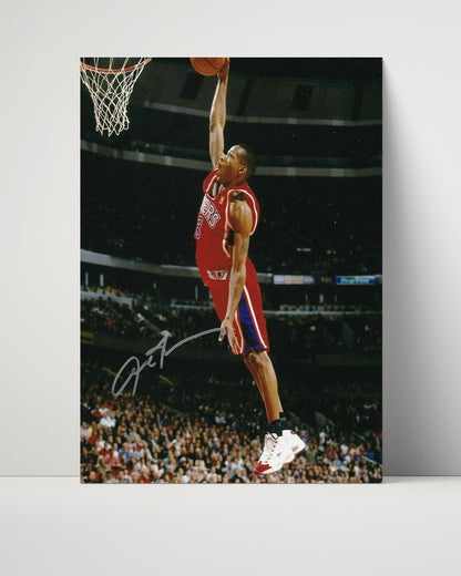 Allen Iverson Autograph Print - 76ers Dunk - Answer in the Air