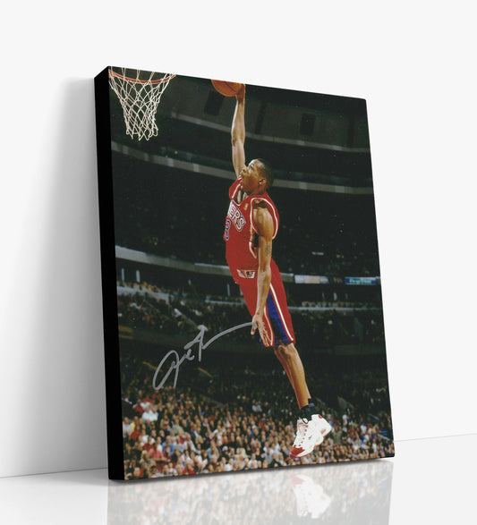 Allen Iverson Autograph Canvas Print - 76ers Dunk - Answer in the Air