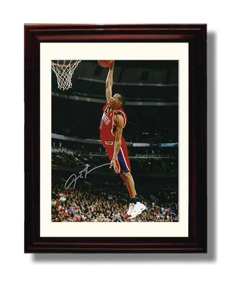 Allen Iverson Autograph Print - 76ers Dunk - Answer in the Air