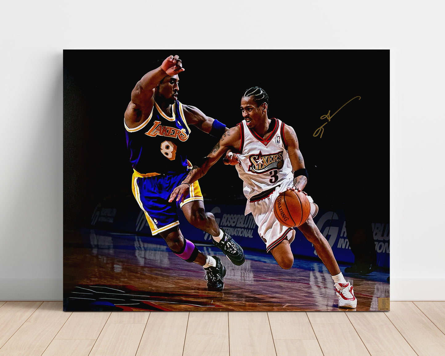 Allen Iverson Autograph Print - Sixers vs Lakers - Answer vs Mamba