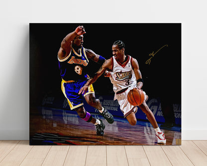 Allen Iverson Autograph Print - Sixers vs Lakers - Answer vs Mamba