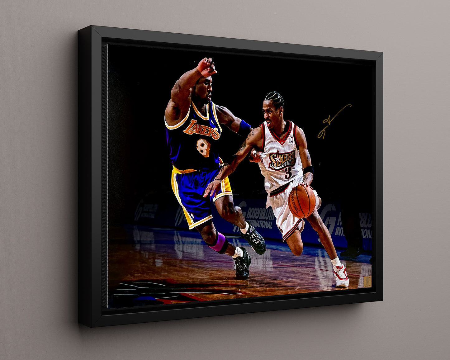 Allen Iverson Autograph Print - Sixers vs Lakers - Answer vs Mamba