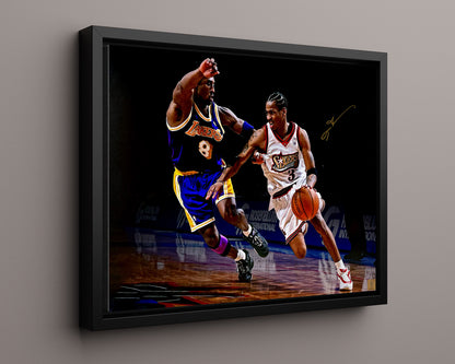 Allen Iverson Autograph Print - Sixers vs Lakers - Answer vs Mamba