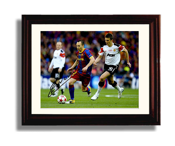 Andres Iniesta Autograph Print - Barcelona - Champions League Drive