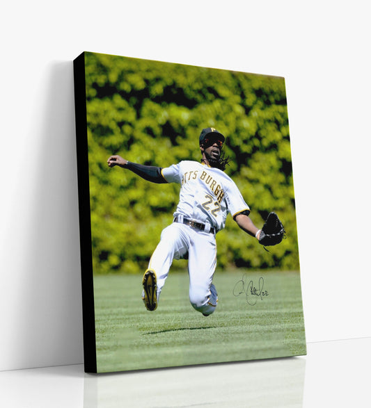 Andrew McCutchen Autograph Print - Diving Catch - Pirate Flash