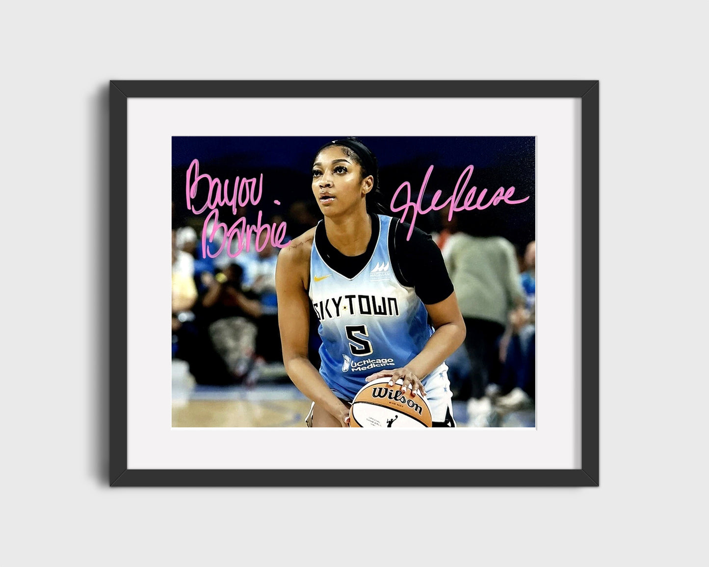 Angel Reese Autograph Print - Bayou Barbie - Sky Queen