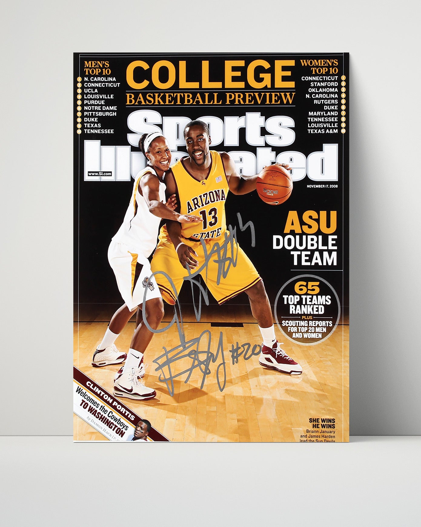 Arizona State Autograph SI Print - James Harden Double Team - Fear the Beard