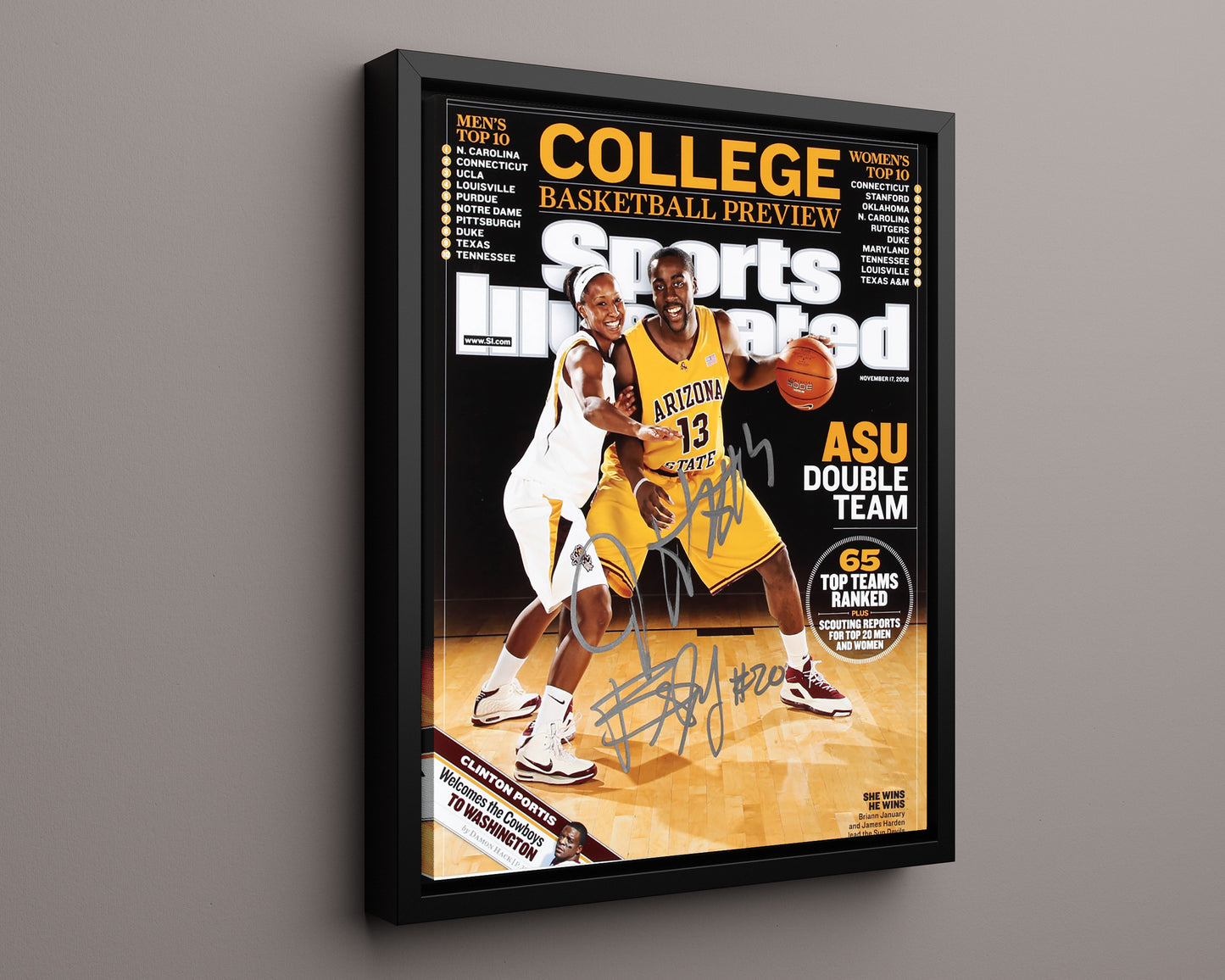 Arizona State Autograph SI Print - James Harden Double Team - Fear the Beard