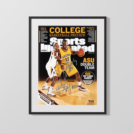 Arizona State Autograph SI Print - James Harden Double Team - Fear the Beard College FSPrints Gallery Frame 16x20