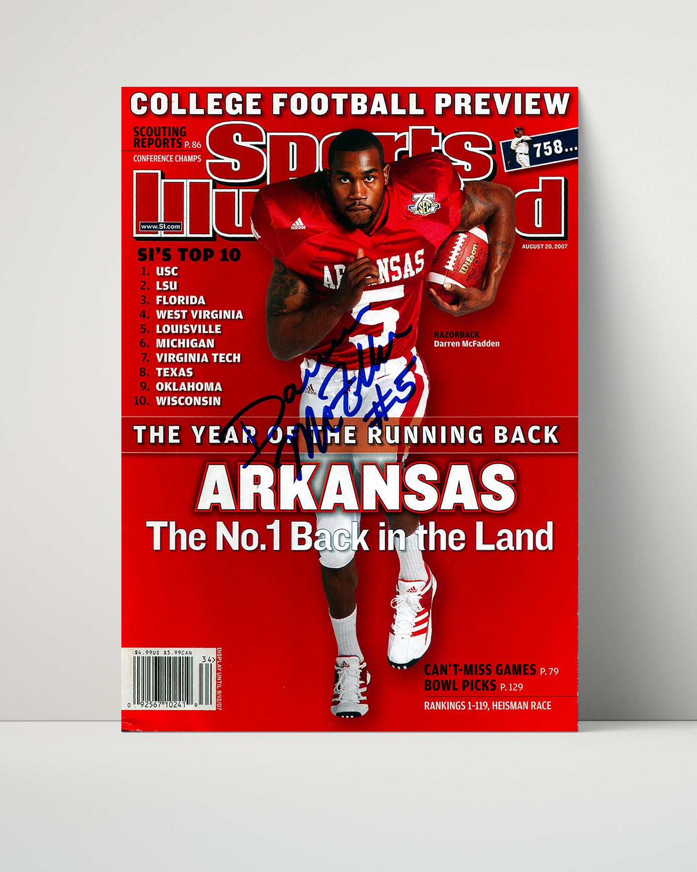 Arkansas Autograph Print - Darren McFadden - Razorback Rocket