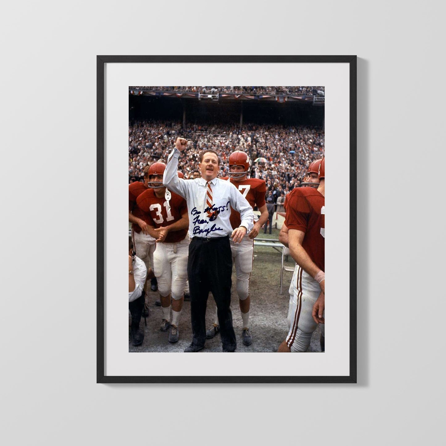 Arkansas Autograph Print - Frank Broyles - Hog Commander