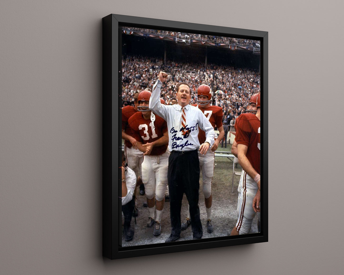 Arkansas Autograph Print - Frank Broyles - Hog Commander