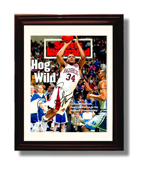 Arkansas Autograph SI Print - Corliss Williamson Hog Wild - Title Time