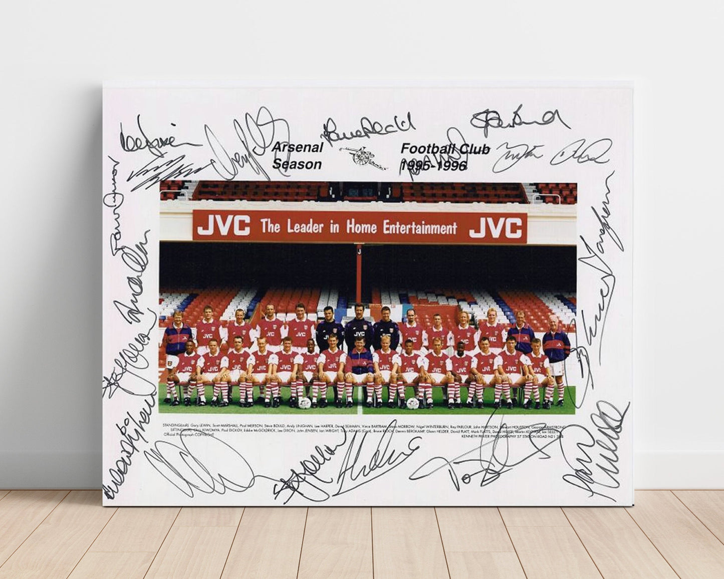 Arsenal - 1995 96 Squad - Team Signed