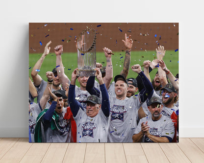 Atlanta Braves Autograph Poster - Championship Trophy - Glory Raised High