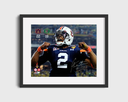 Auburn Autograph Print - Cam Newton Fiesta Bowl - Ducks Defeated