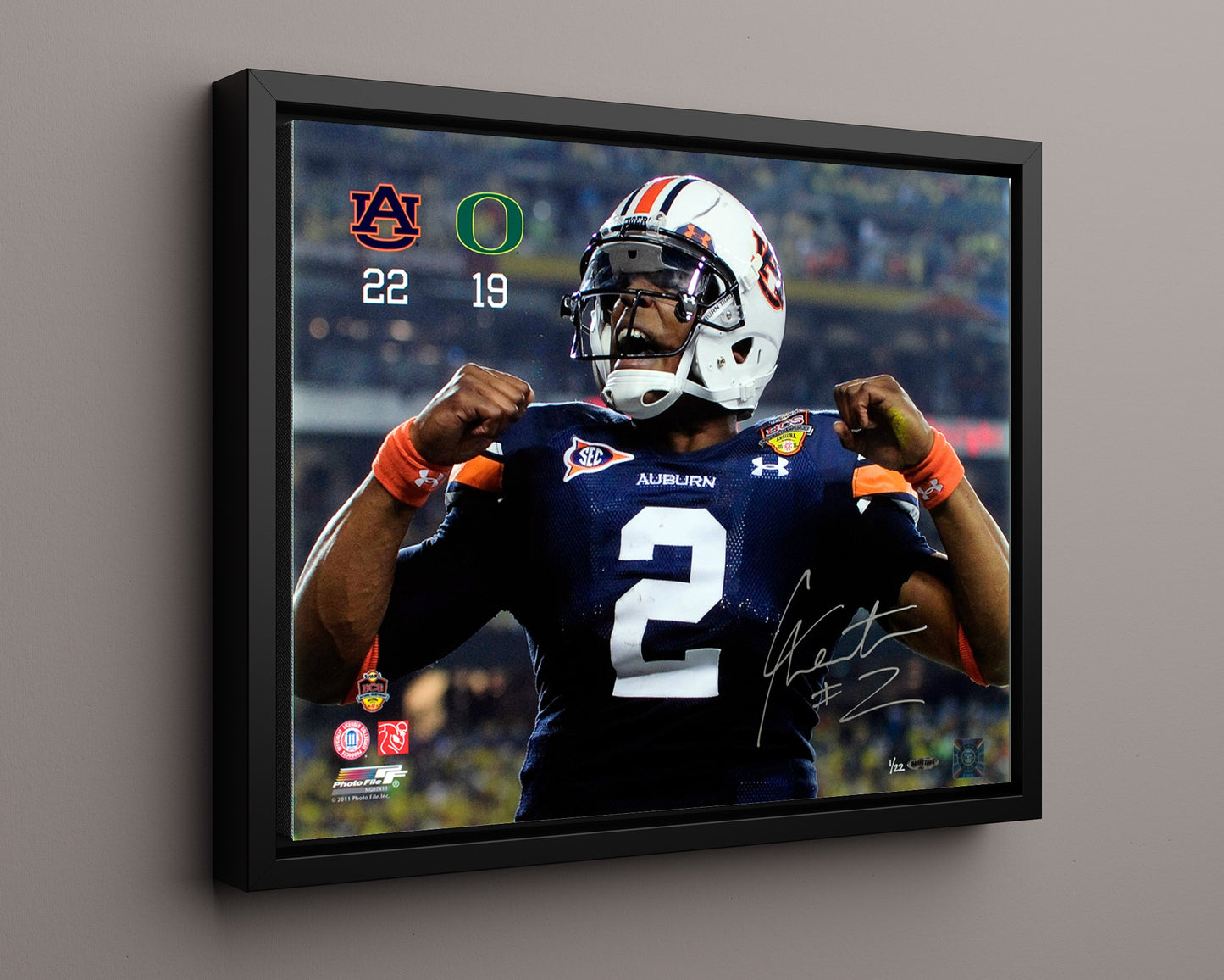 Auburn Autograph Print - Cam Newton Fiesta Bowl - Ducks Defeated