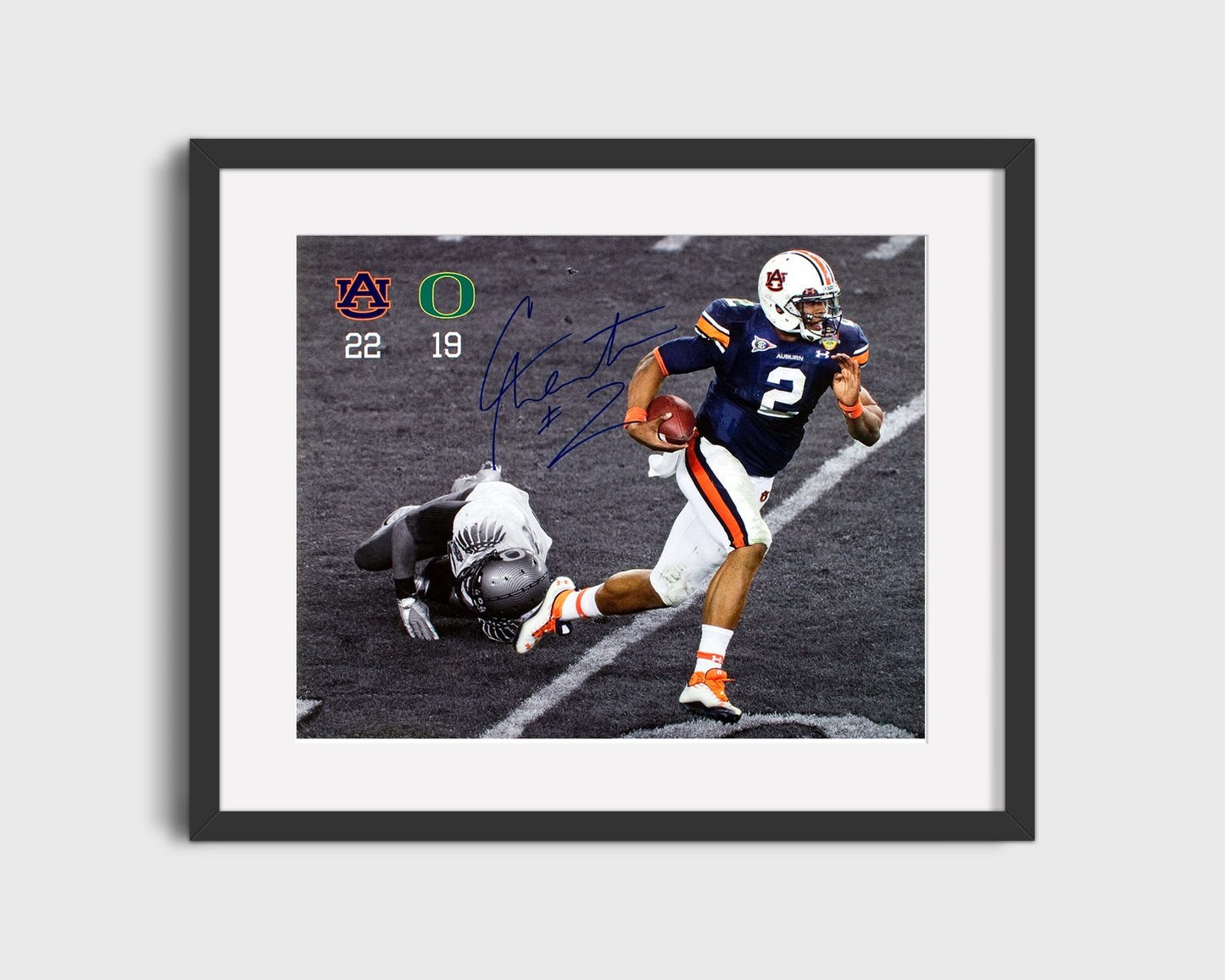 Auburn Autograph Print - Cam Newton Scramble - Title Town Run