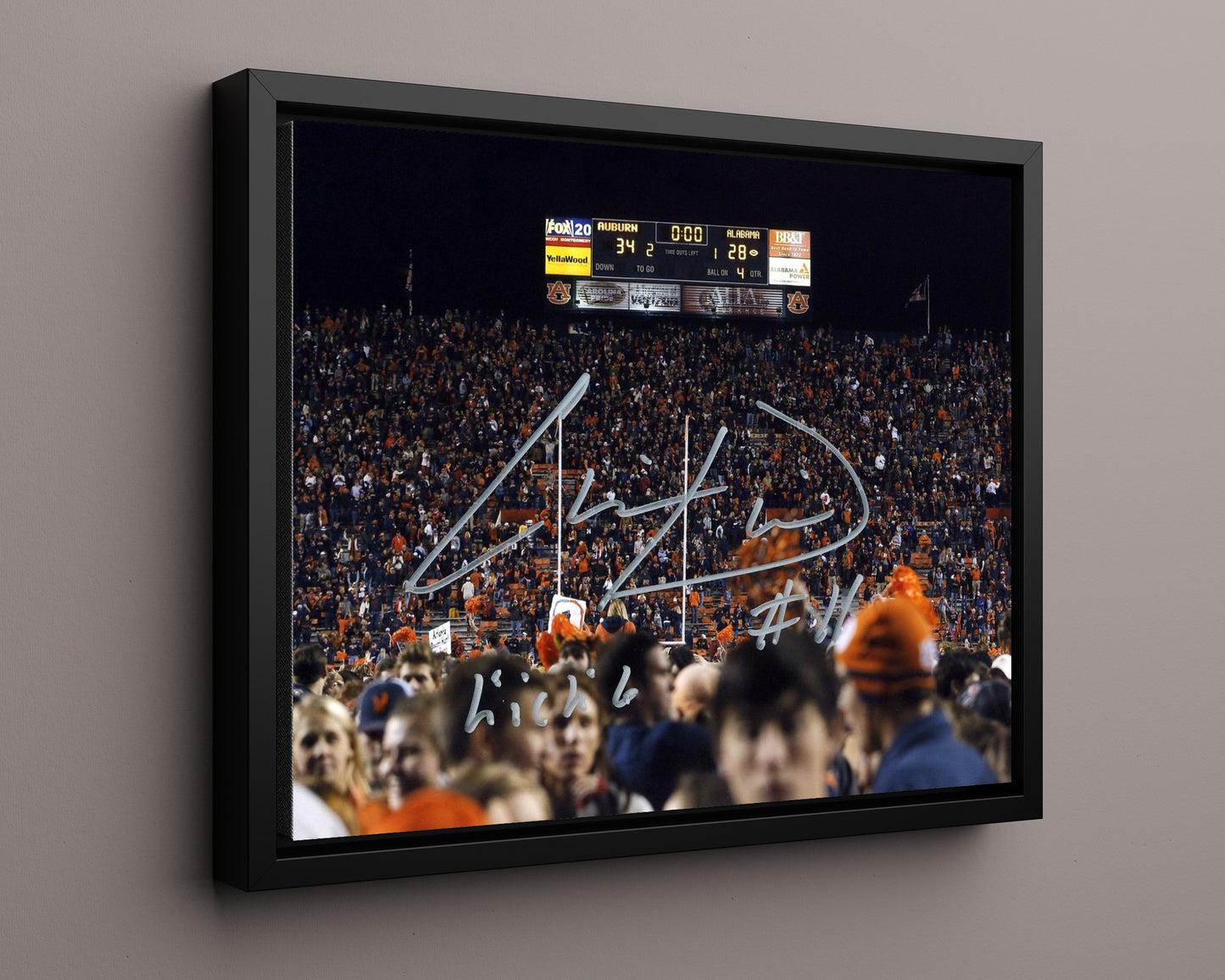 Auburn Autograph Print - Chris Davis Iron Bowl - Kick Six King