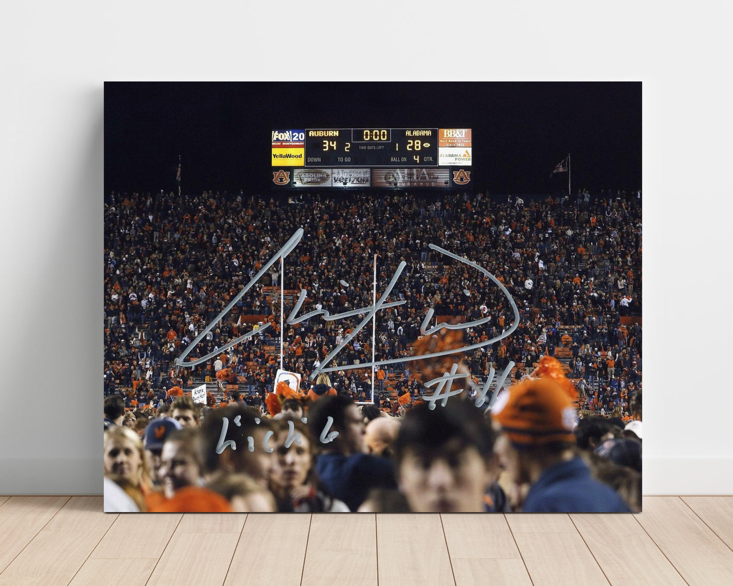 Auburn Autograph Print - Chris Davis Iron Bowl - Kick Six King