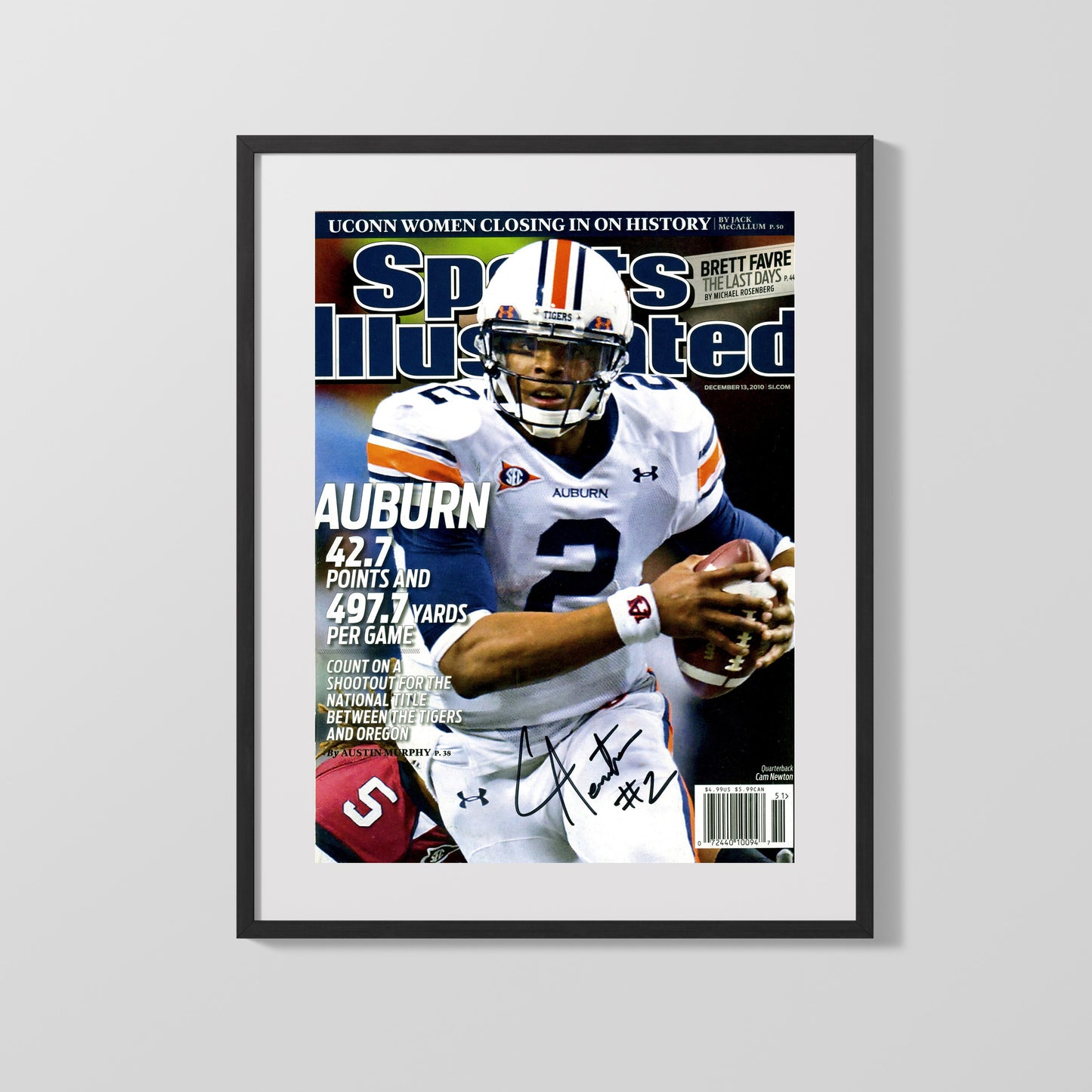 Auburn Autograph SI Print - Cam Newton - Heisman Season